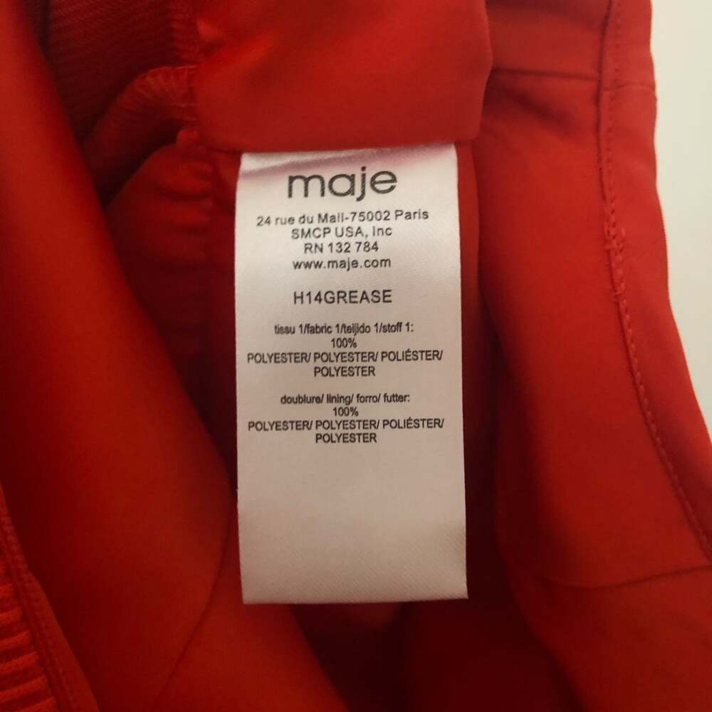 Maje 'Grease' Red Ribbed Mini Dress - Picture 8 of 8